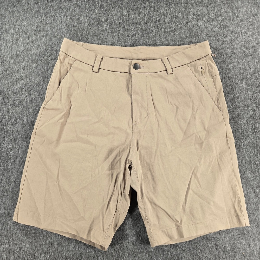 Lululemon Commission ABC Shorts Mens 32 Tan Khaki Chino Performance Warpstream